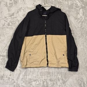 Nomad Men’s Versailles Windbreaker Zip Up Jacket Large Black Tan Size Large